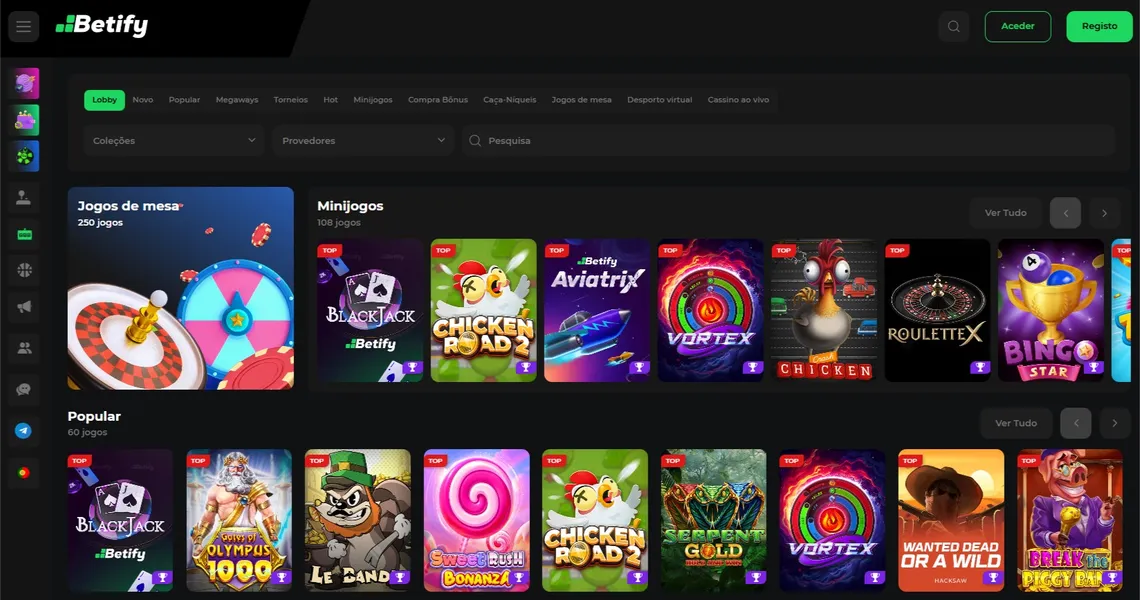 Jogos Disponíveis no Aplicativo Betify